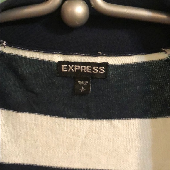 White and Dark Blue Striped Cardigan - Picture 2 of 3